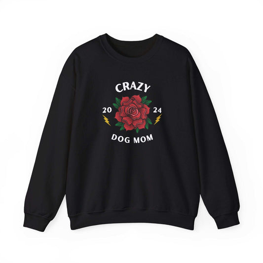 Crazy Dog Mom Sweatshirt, Black