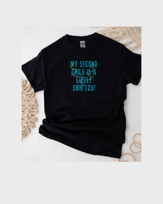 My Second Child is a Little Shih Tzu | Premium Dog T-Shirt