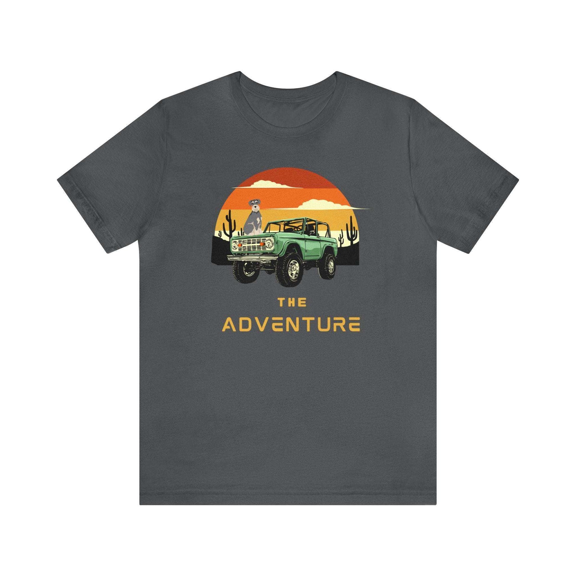 Fabulous Tee Shirts' 'The Adventure' grey t-shirt displayed to emphasize its superior quality.